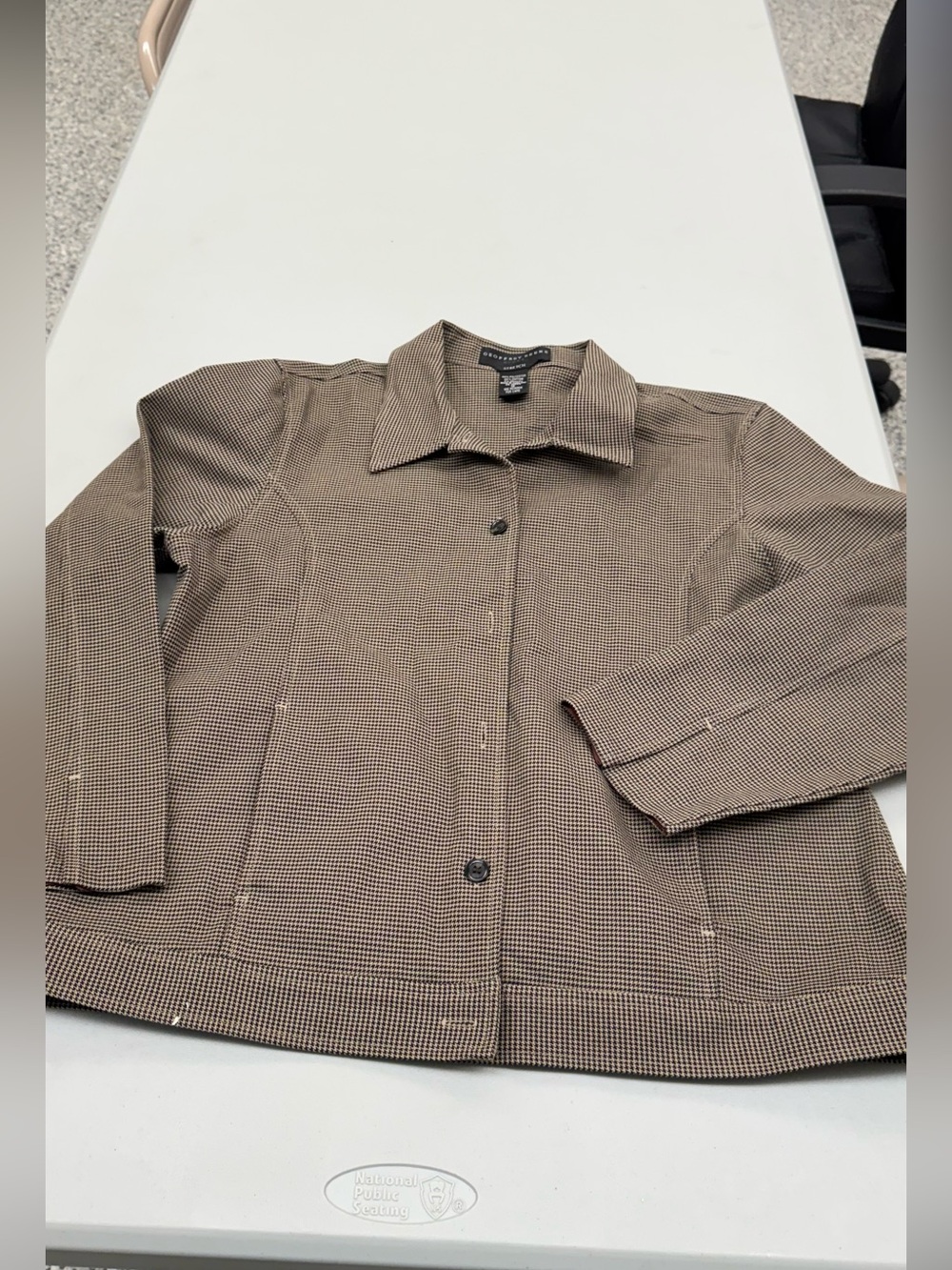 Geoffrey Beene Sport Brown Houndstooth Blazer Jacket